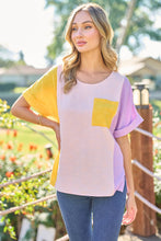 Load image into Gallery viewer, Hailey &amp; Co Full Size Color Block Short Sleeve Top

