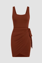 Load image into Gallery viewer, Tied Scoop Neck Sleeveless Mini Dress
