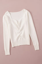 Load image into Gallery viewer, Ruched Sweetheart Neck Long Sleeve Sweater
