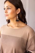 Load image into Gallery viewer, Leopard and Glitter Tiered Christmas Tree Earrings

