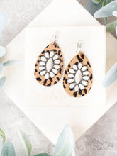 Load image into Gallery viewer, Set In Stone Leopard Drop Earrings, White Stone
