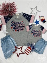 Load image into Gallery viewer, Stars &amp; Stripes Y&#39;all Raglan Tee
