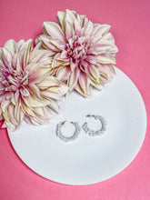 Load image into Gallery viewer, Bloom White Hoop Earrings
