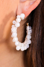 Load image into Gallery viewer, Bloom White Hoop Earrings
