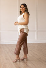 Load image into Gallery viewer, Always Edgy Brown Snake Print Leather Pants
