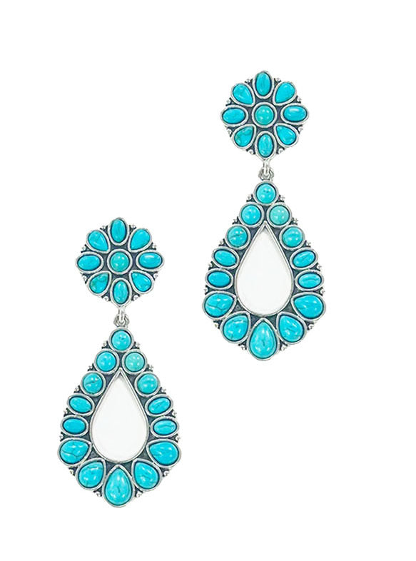 Turquoise Flower with Hoops