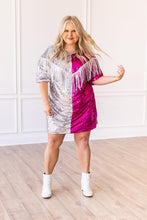 Load image into Gallery viewer, Putting On A Show Sequin Dress With Fringe
