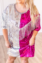 Load image into Gallery viewer, Putting On A Show Sequin Dress With Fringe
