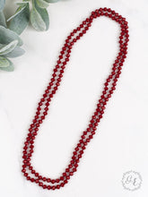 Load image into Gallery viewer, The Essential 60&quot; Double Wrap Beaded Necklace, Crimson 8mm
