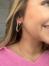 Load image into Gallery viewer, Passionate Embrace, Medium Gold heart Shape Hoops Earrings
