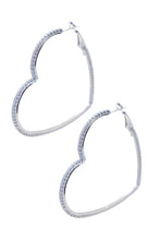 Load image into Gallery viewer, Passionate Embrace, Bold Heart-shaped Silver Earrings, Large
