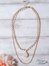 Load image into Gallery viewer, Cheers To Forever Iridescent Stone Pendant Pastel Pink Layered Necklace
