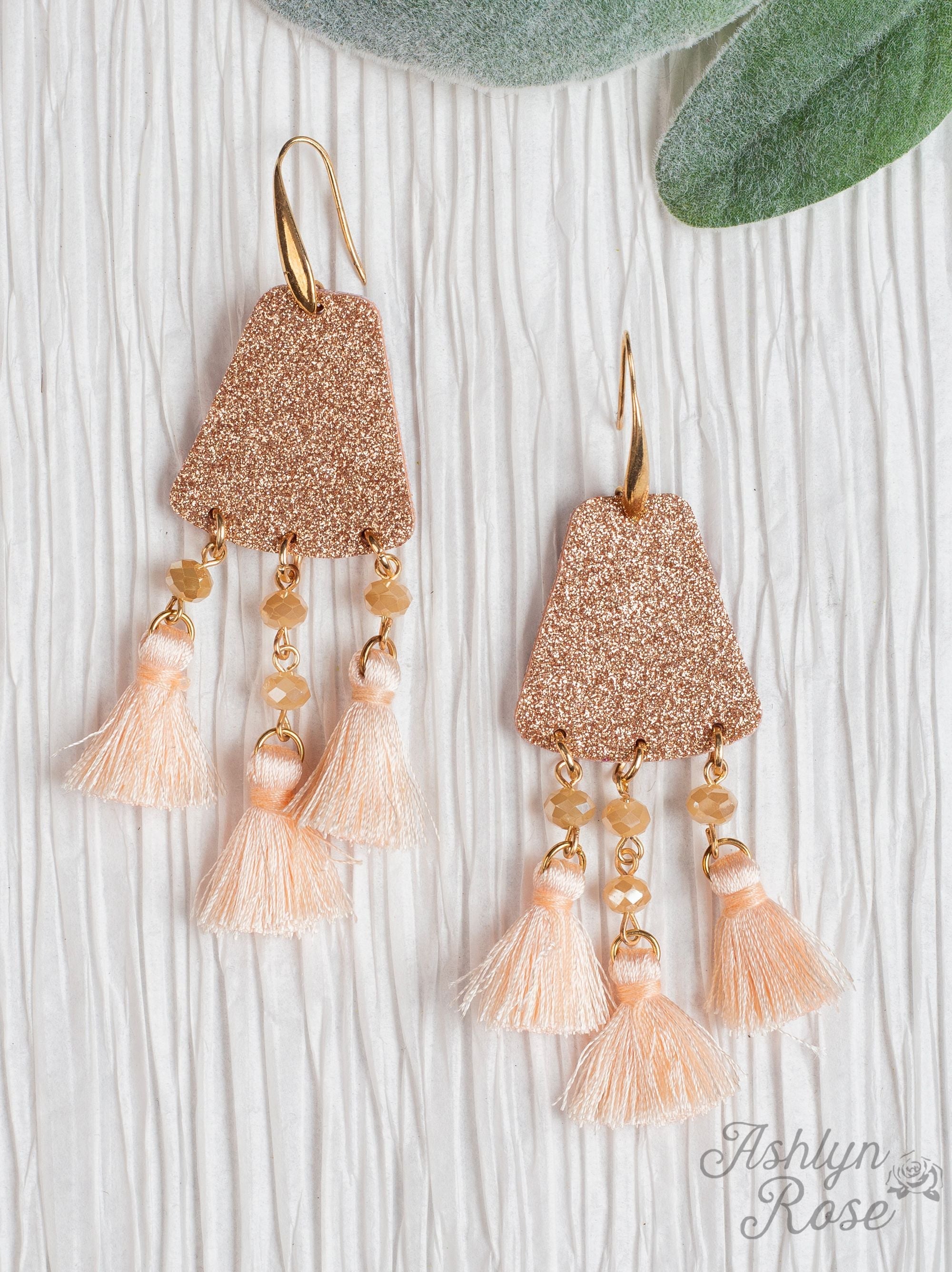 Let's Sparkle Together with Rose Gold Glitter and Tassels