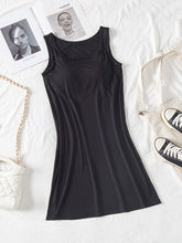 Load image into Gallery viewer, Round Neck Wide Strap Mini Tank Dress with Bra
