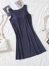 Load image into Gallery viewer, Round Neck Wide Strap Mini Tank Dress with Bra
