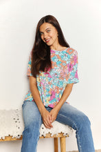 Load image into Gallery viewer, Double Take Floral Round Neck Babydoll Top
