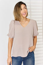 Load image into Gallery viewer, Zenana V-Neck Puff Sleeve Top
