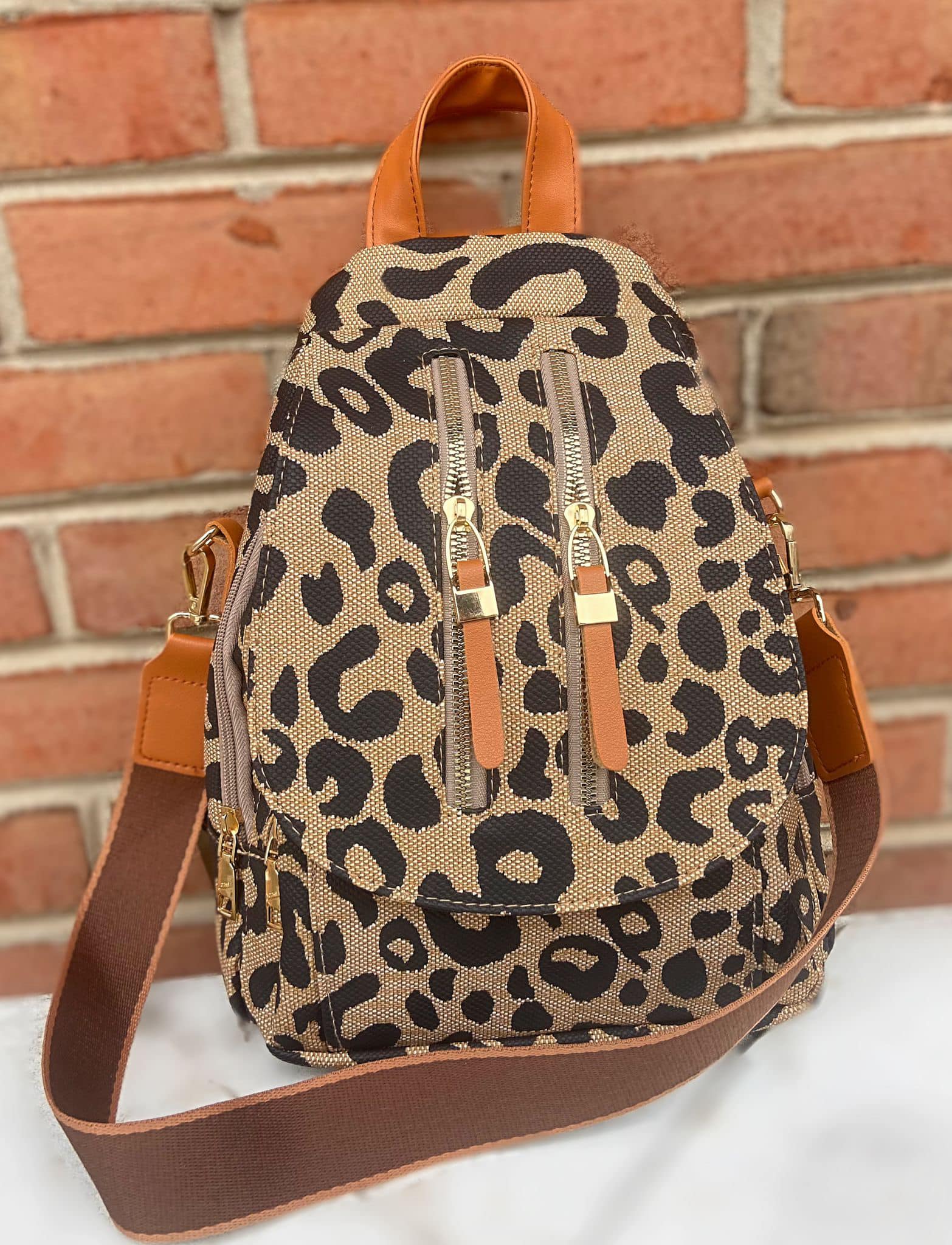Neutral Leopard Backpack