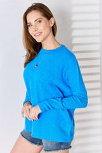 Load image into Gallery viewer, Zenana Ribbed Trim Round Neck Long Sleeve Top
