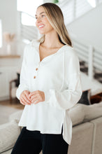 Load image into Gallery viewer, Happier Now Henley Hoodie in Ivory
