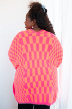 Load image into Gallery viewer, Noticed in Neon Checkered Cardigan in Pink and Orange
