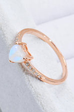 Load image into Gallery viewer, Natural Moonstone Heart 18K Rose Gold-Plated Ring
