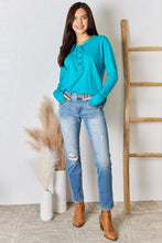Load image into Gallery viewer, Zenana Exposed Seam Thumbhole Long Sleeve Top
