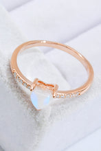 Load image into Gallery viewer, Natural Moonstone Heart 18K Rose Gold-Plated Ring
